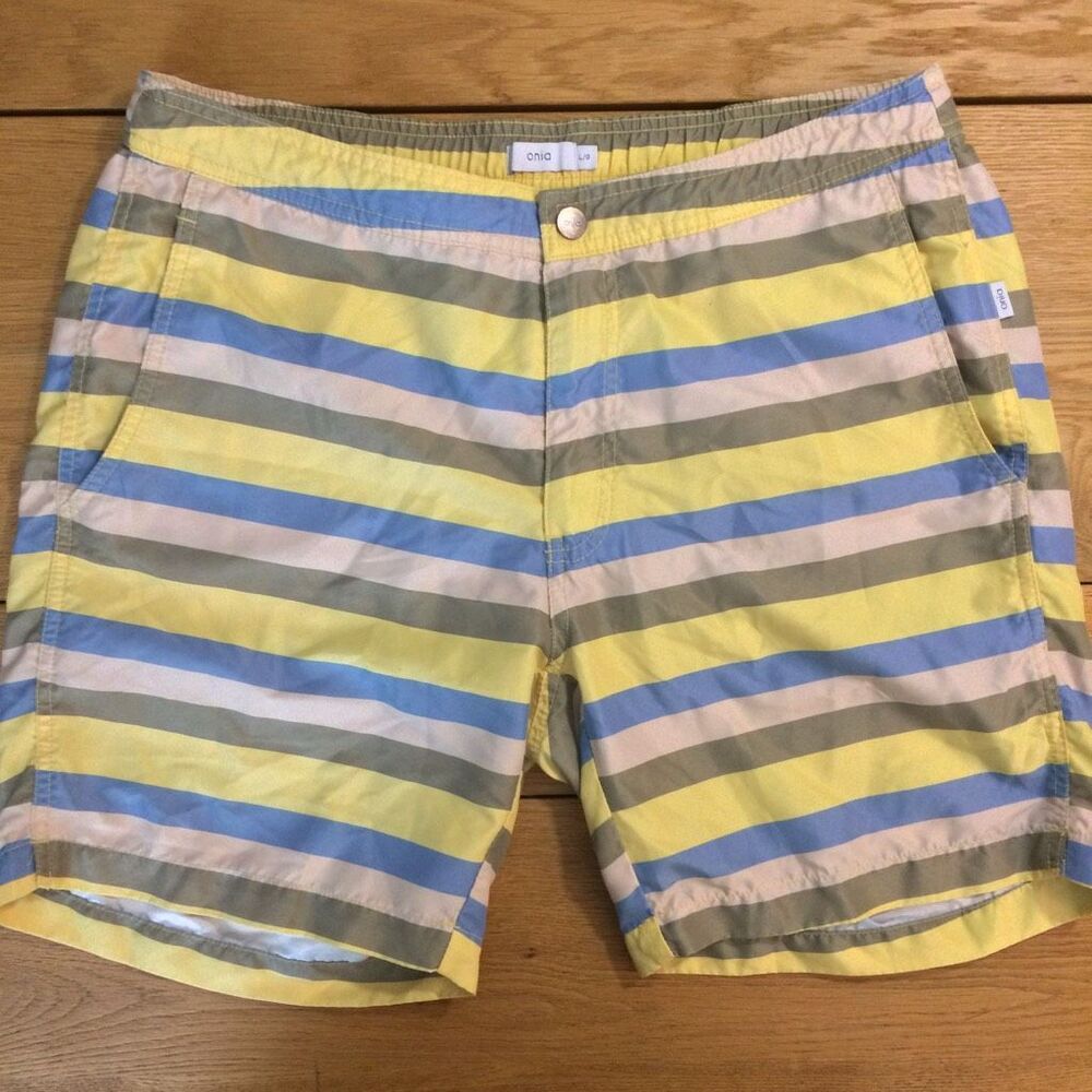Onia the Calder striped swim trunks large